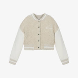 Givenchy-Girls White 4G Jacquard Cotton Shirt | Childrensalon