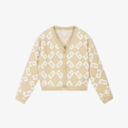 Givenchy-Girls Beige Pleated Twill Skirt | Childrensalon