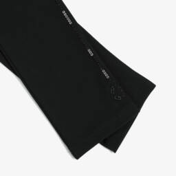 Givenchy-Girls Black Cotton Sequin Trim Leggings | Childrensalon