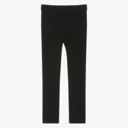Givenchy-Girls Black Cotton Sequin Trim Leggings | Childrensalon