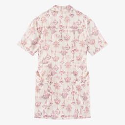 Givenchy-Girls Ivory & Pink Chandelier Print Satin Twill Dress | Childrensalon