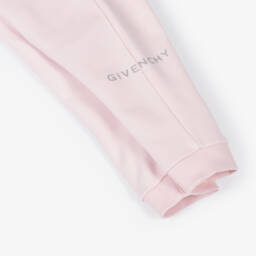 Givenchy-Girls Pink Cotton Ruffle Joggers | Childrensalon