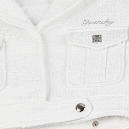 Givenchy-Girls White Tweed Jacket | Childrensalon