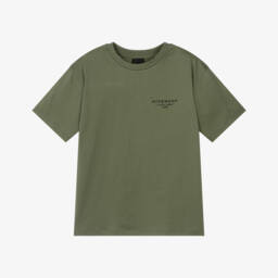 Moss Green Cotton Jersey T-Shirt with Givenchy Stamp Logo