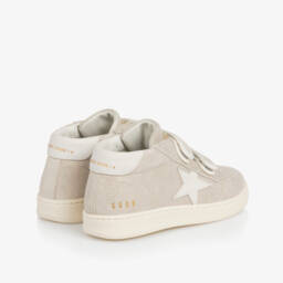 Golden Goose-Girls Shimmery Gold June Ball Star High-Top Trainers | Childrensalon