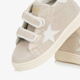Golden Goose-Girls Shimmery Gold June Ball Star High-Top Trainers | Childrensalon