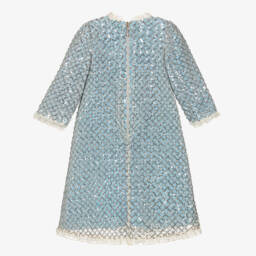 Graci-فستان مزين بترتر لون فضي وأزرق | Childrensalon