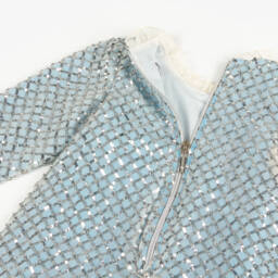 Graci-فستان مزين بترتر لون فضي وأزرق | Childrensalon