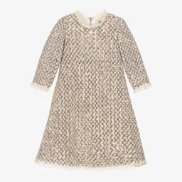 Graci-فستان تول لون ذهبي وترتر لون فضي | Childrensalon