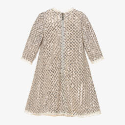 Graci-فستان تول لون ذهبي وترتر لون فضي | Childrensalon