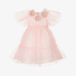 Graci-Girls Pink Organza Dress | Childrensalon