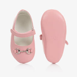 Gucci-Baby Girls Pink Leather Shoes | Childrensalon