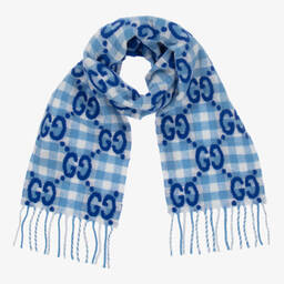 Gucci-Blue GG Logo Scarf (140cm) | Childrensalon