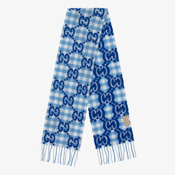 Gucci-Blue GG Logo Scarf (140cm) | Childrensalon