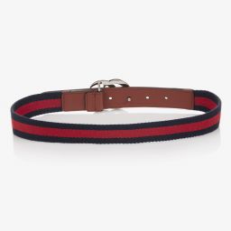 Gucci-Blue & Red Web Double G Belt | Childrensalon