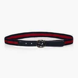 Gucci-Blue & Red Web GG Belt | Childrensalon
