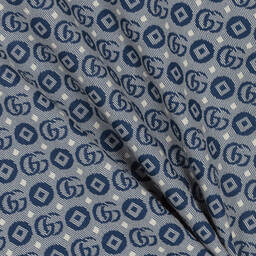 Gucci-Girls Navy Blue Cotton Double G Dress  | Childrensalon