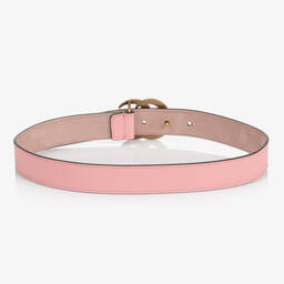 Gucci-Girls Pink Leather GG Belt | Childrensalon