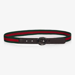 Gucci-Green & Red GG Web Belt | Childrensalon