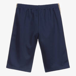 Gucci-Темно-синие шорты с логотипом | Childrensalon