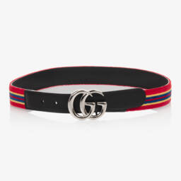 Gucci-Red & Blue Striped Velvet Belt | Childrensalon
