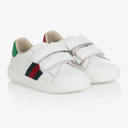 Gucci-White Leather Ace Trainers | Childrensalon