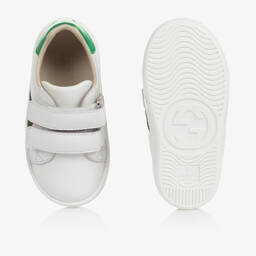 Gucci-White Leather Ace Trainers | Childrensalon