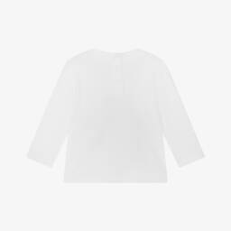 Guess-Baby boys White Organic Cotton Teddy Bear Logo Top | Childrensalon