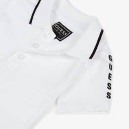 Guess-Baby Boys White Polo Shirt & Blue Cotton Jogger Set | Childrensalon