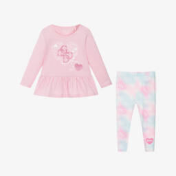 Guess-Baby Girls Pink 4G Logo Dress & Leggings Set | Childrensalon
