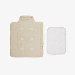 Guess-Beige Quilted Changing Mat with Bear Embroidery (61cm) | Childrensalon