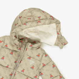 Guess-Зимний комбинезон 4G бежевый с мишками | Childrensalon