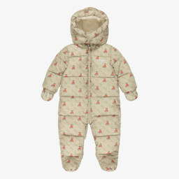 Guess-Зимний комбинезон 4G бежевый с мишками | Childrensalon