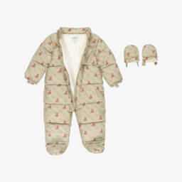 Guess-Зимний комбинезон 4G бежевый с мишками | Childrensalon