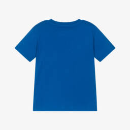 Guess-Boys Blue Cotton Cartoon Logo T-Shirt | Childrensalon