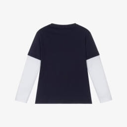 Guess-توب بتصميم الدب تيدي قطن لون كحلي للأولاد | Childrensalon