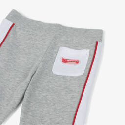 Guess-Boys Grey Marl Cotton Tracksuit with White & Red Trim | Childrensalon