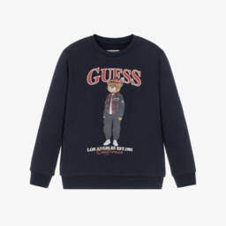 Boys Navy Blue Varsity Bear Sweatshirt