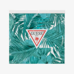 Guess-Boys Pink & Orange Logo Print Swim Shorts | Childrensalon