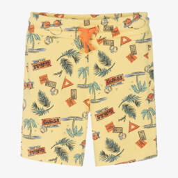 Guess-Boys Yellow Cotton Beach Shorts | Childrensalon