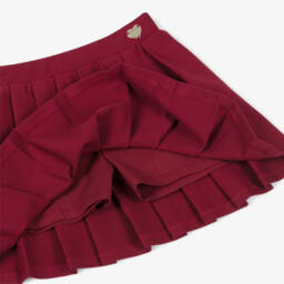 Guess-Girls Burgundy Red Pleated Jersey Skirt | Childrensalon