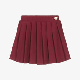 Guess-Girls Burgundy Red Pleated Jersey Skirt | Childrensalon