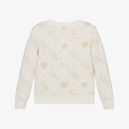 Guess-Кардиган кремово-золотой с логотипом 4g для девочек | Childrensalon