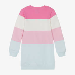 Guess-Girls Pink and Blue Cotton Sweatshirt Dress | Childrensalon