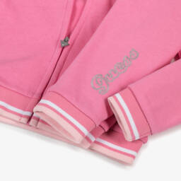 Guess-Girls Pink Cotton Sequin Logo Tracksuit | Childrensalon