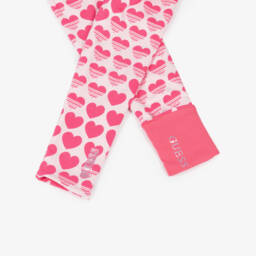 Guess-Girls Pink Reversible Cotton Heart Leggings | Childrensalon