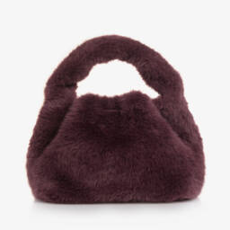 Guess-Girls Purple Faux Fur Handbag (28cm) | Childrensalon