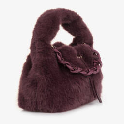 Guess-Girls Purple Faux Fur Handbag (28cm) | Childrensalon