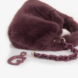 Guess-Girls Purple Faux Fur Handbag (28cm) | Childrensalon
