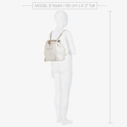Guess-Girls White Quilted Faux Leather Backpack (24cm) | Childrensalon